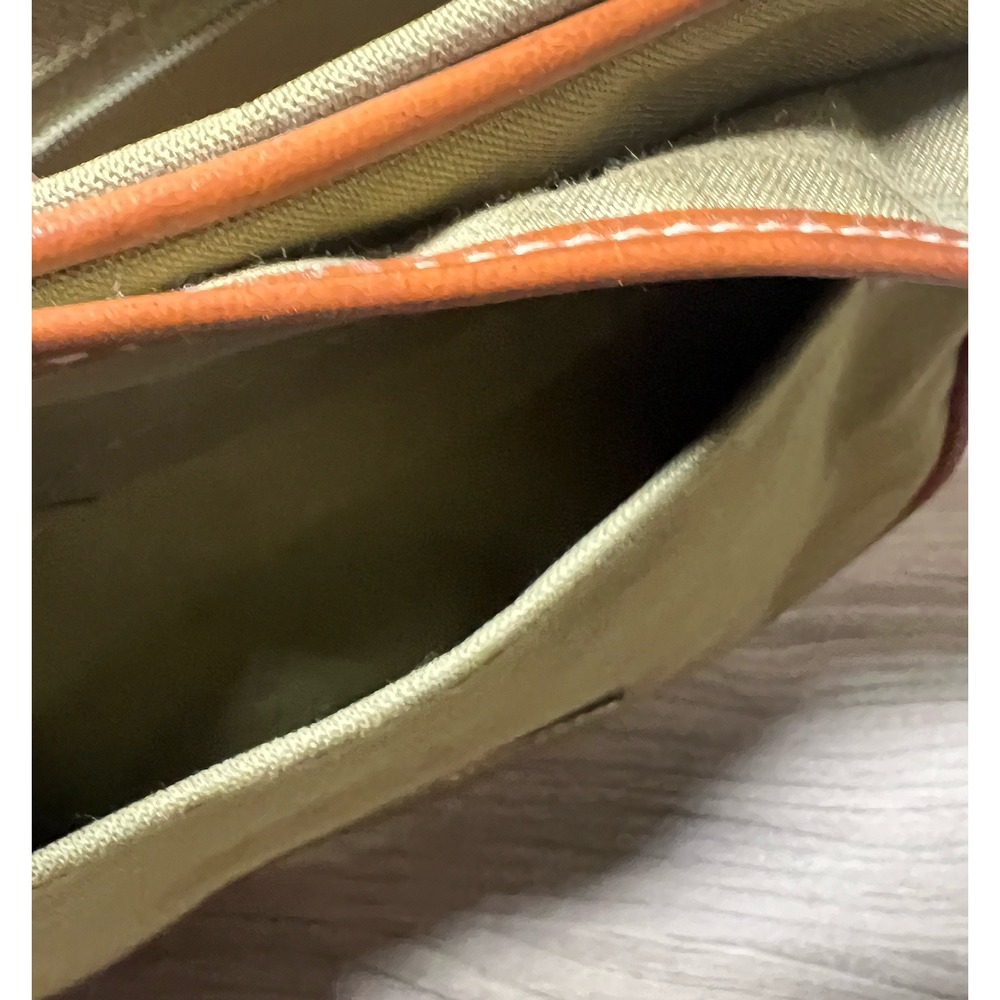 Chaps Ralph Lauren Canvas Leather Trim Toiletry Bag Pouch Khaki Brown - Picture 6 of 6